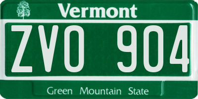 VT license plate ZVO904