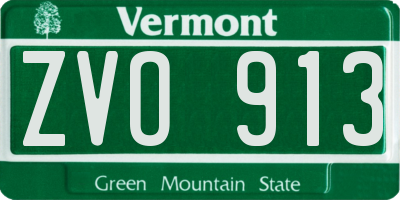 VT license plate ZVO913