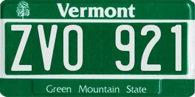 VT license plate ZVO921