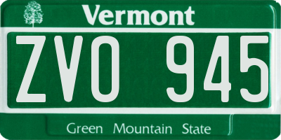 VT license plate ZVO945