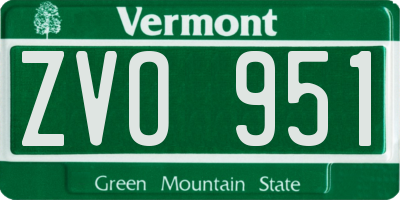 VT license plate ZVO951