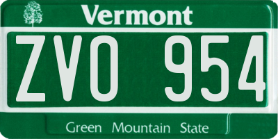 VT license plate ZVO954