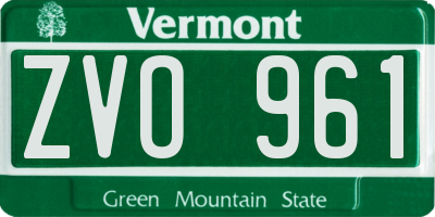 VT license plate ZVO961