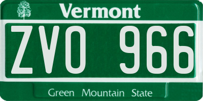 VT license plate ZVO966