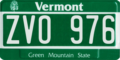 VT license plate ZVO976