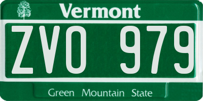 VT license plate ZVO979