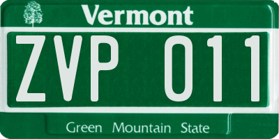 VT license plate ZVP011