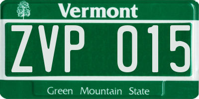 VT license plate ZVP015