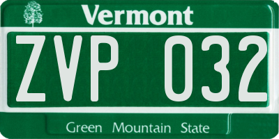 VT license plate ZVP032