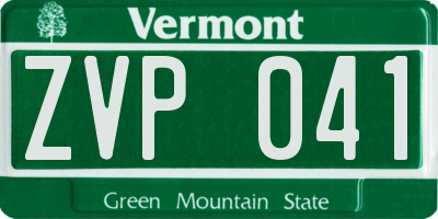VT license plate ZVP041