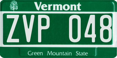 VT license plate ZVP048