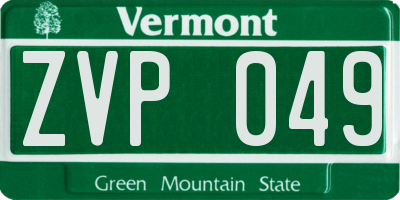 VT license plate ZVP049