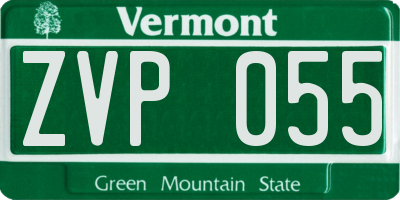 VT license plate ZVP055