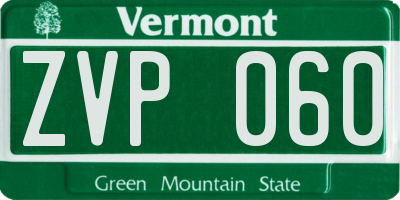 VT license plate ZVP060