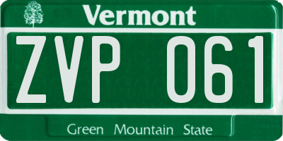 VT license plate ZVP061