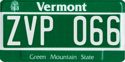 VT license plate ZVP066