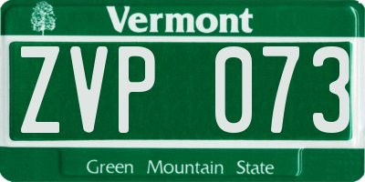 VT license plate ZVP073