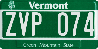 VT license plate ZVP074