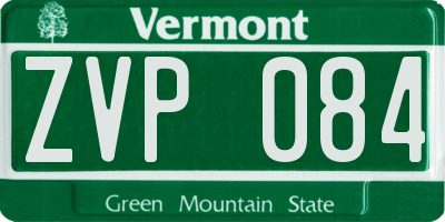VT license plate ZVP084