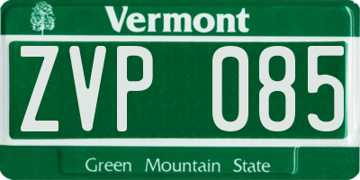VT license plate ZVP085