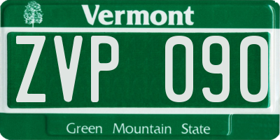 VT license plate ZVP090