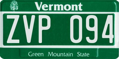 VT license plate ZVP094