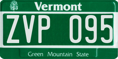 VT license plate ZVP095