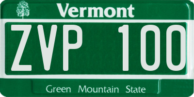 VT license plate ZVP100