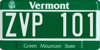VT license plate ZVP101
