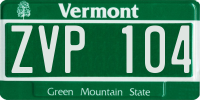VT license plate ZVP104