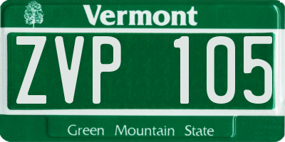 VT license plate ZVP105