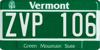VT license plate ZVP106