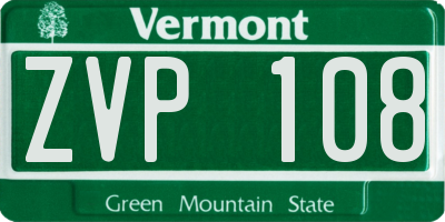 VT license plate ZVP108