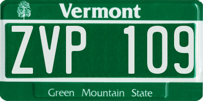 VT license plate ZVP109