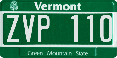 VT license plate ZVP110