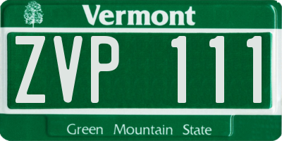VT license plate ZVP111