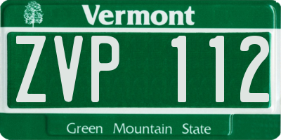 VT license plate ZVP112