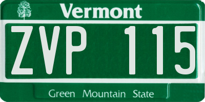 VT license plate ZVP115