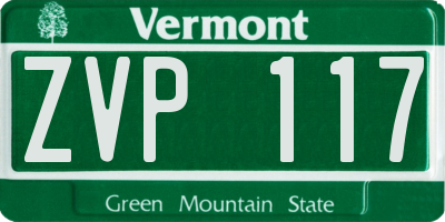 VT license plate ZVP117