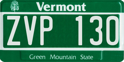 VT license plate ZVP130