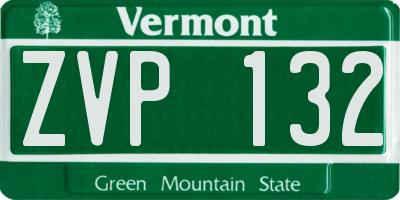 VT license plate ZVP132
