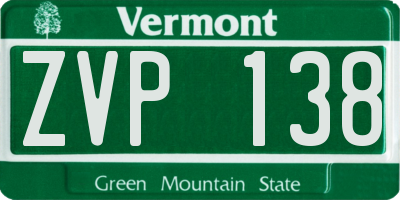 VT license plate ZVP138