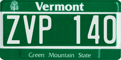 VT license plate ZVP140