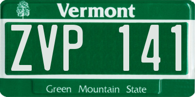 VT license plate ZVP141