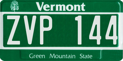 VT license plate ZVP144