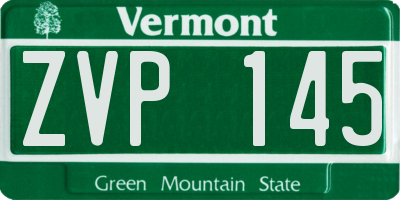 VT license plate ZVP145