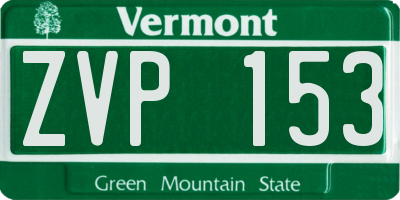 VT license plate ZVP153