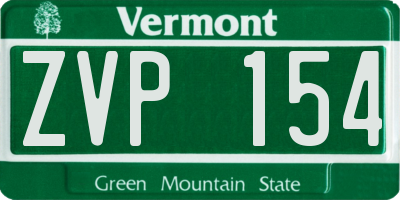VT license plate ZVP154