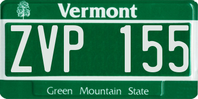VT license plate ZVP155