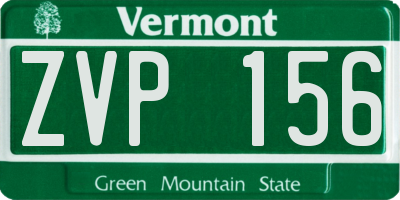 VT license plate ZVP156